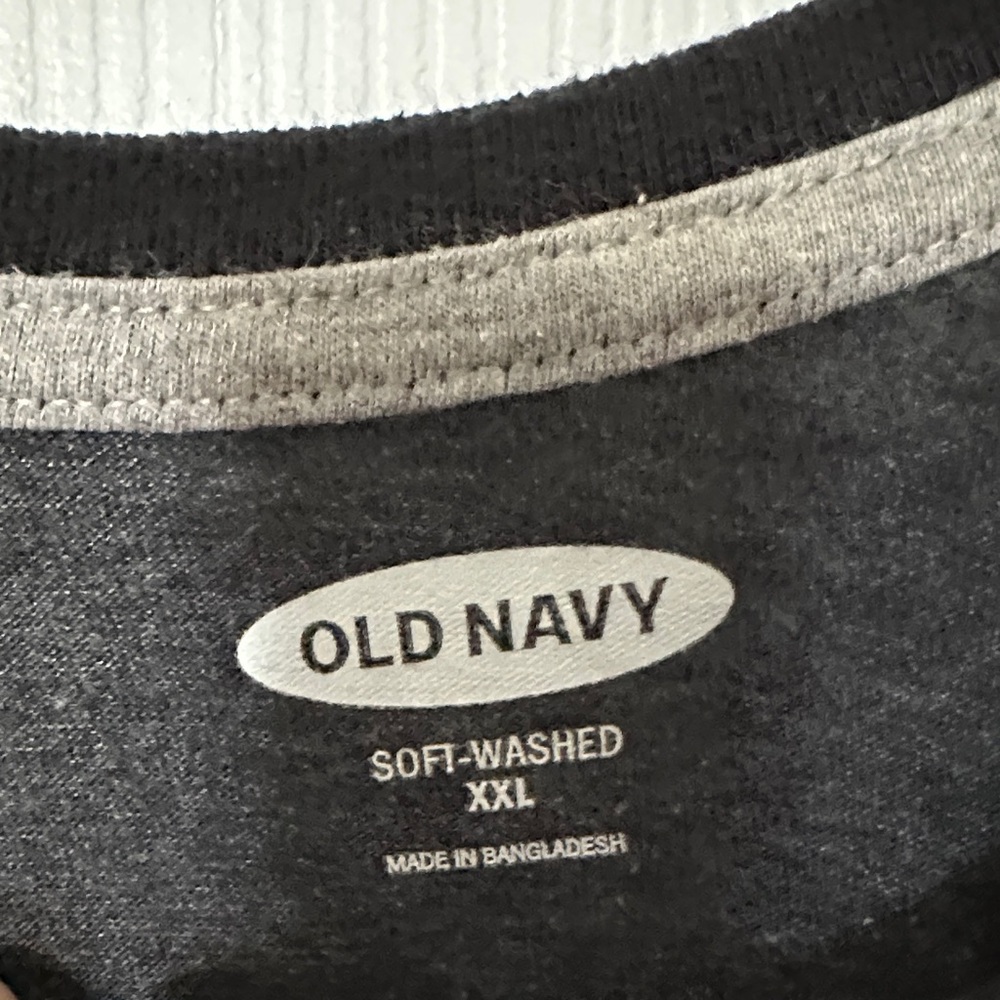 Old Navy Charcoal and Black Raglan Tee - Picture 2 of 5